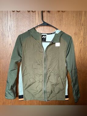 Russell Athletic Olive Green Lightweight Hooded Jacket